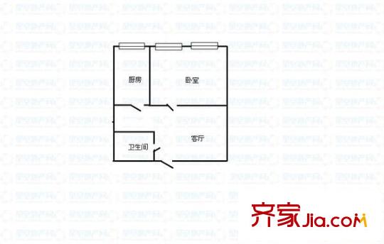 新太原公寓 2室 戶(hù)型圖