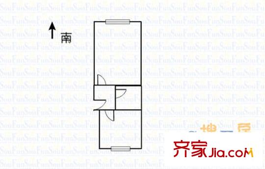 新太原公寓 1室 戶(hù)型圖