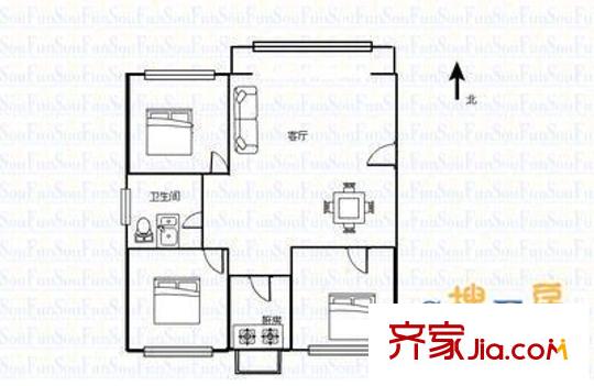 文興苑 3室 戶型圖