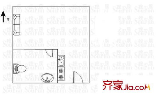 東大盛世華庭 1室 戶(hù)型圖