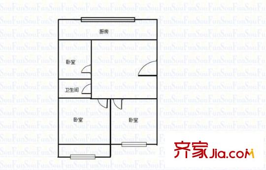 路澤苑 3室 戶型圖