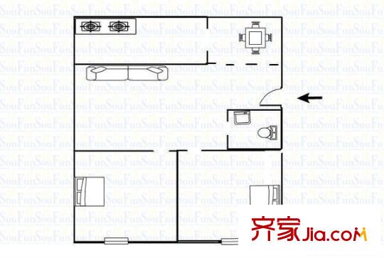 路澤苑 2室 戶型圖