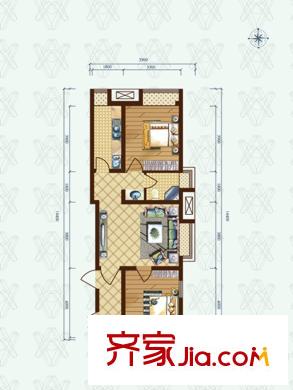 恒實(shí)城市廣場(chǎng)?新城市花園4-4-3戶型 2室1廳1衛(wèi)1廚