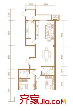 恒實(shí)城市廣場(chǎng)?新城市花園4-3-01-C1戶型 2室2廳2衛(wèi)1廚