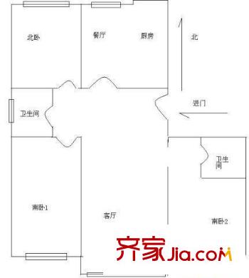 東景花園 2室 戶型圖