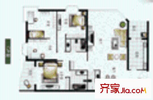 望景花園戶型圖4室2廳3衛(wèi)1廚