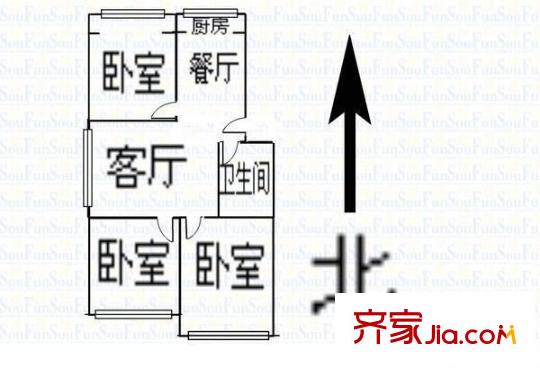 安源里小區(qū) 3室 戶型圖