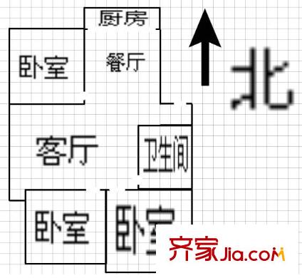 平陽路農(nóng)行宿舍 3室 戶型圖