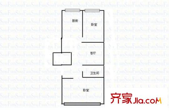 龍翔苑 2室 戶型圖