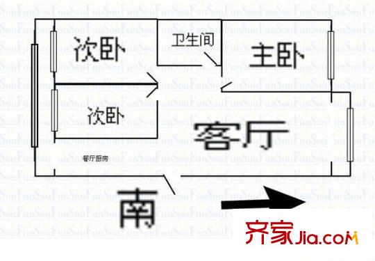 汾河小區(qū) 3室 戶型圖