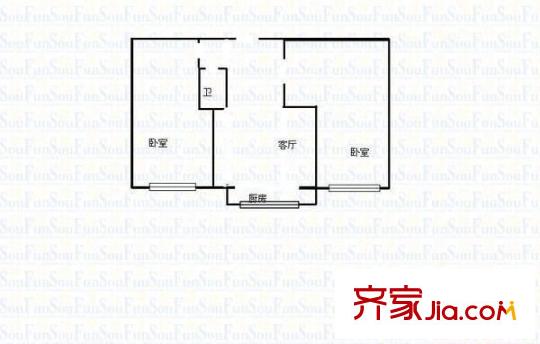 橡膠廠宿舍 2室 戶型圖