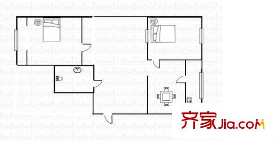 橡膠廠宿舍 2室 戶型圖