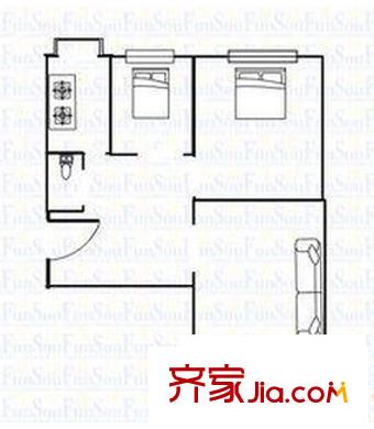 橡膠廠宿舍 3室 戶型圖