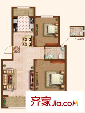 天一錦城高層3#、4#、10#、11#標(biāo)準(zhǔn)層A戶型 2室2廳1衛(wèi)