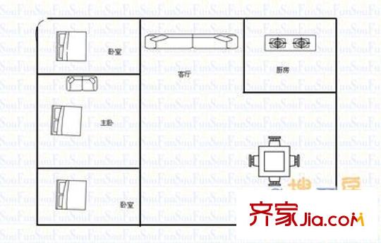 儷和苑 3室 戶型圖
