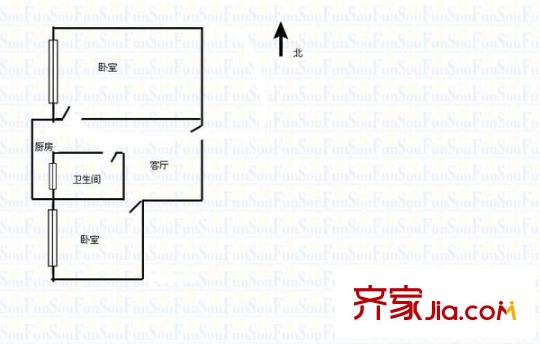冶金廳宿舍 2室 戶型圖