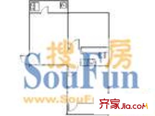 冶金廳宿舍 1室 戶型圖