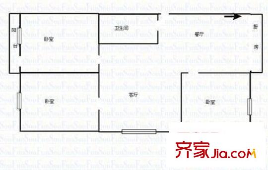 大運小區(qū) 3室 戶型圖