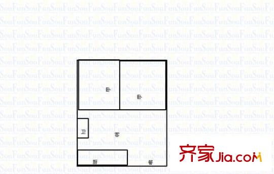 大運(yùn)小區(qū) 2室 戶型圖