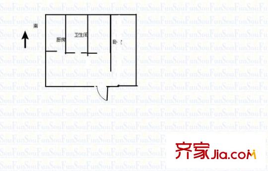 王村統(tǒng)建宿舍 1室 戶型圖