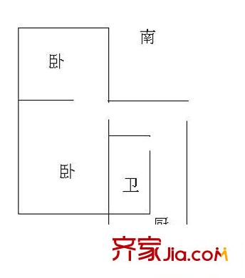 王村統(tǒng)建宿舍 2室 戶型圖