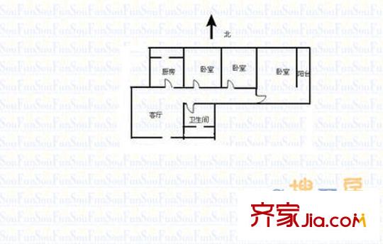 聯(lián)通小區(qū) 3室 戶型圖