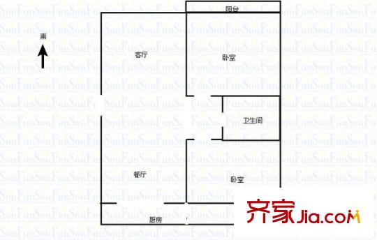 賽馬場錦繡苑 2室 戶型圖