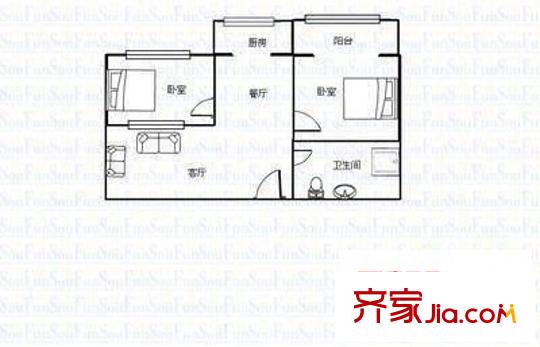 賽馬場錦繡苑 3室 戶型圖