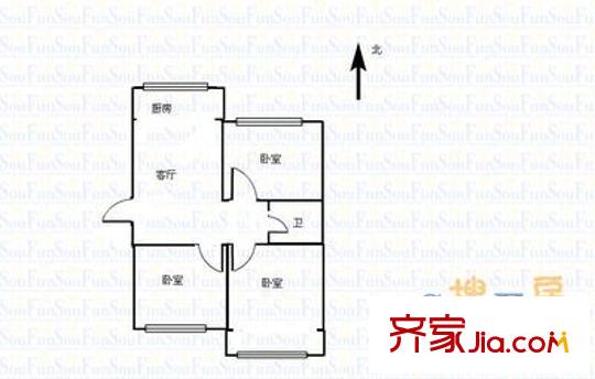 省四建新一樓 3室 戶型圖