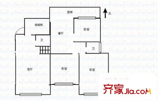 省四建新一樓 4室 戶型圖