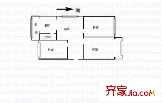 白龍花園 3室 戶型圖