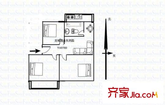 白龍花園 3室 戶型圖