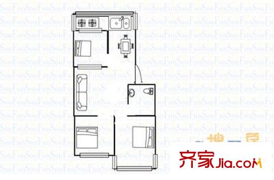 玉河小區(qū) 3室 戶型圖
