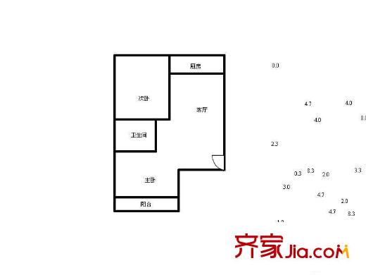 玉河小區(qū) 2室 戶型圖