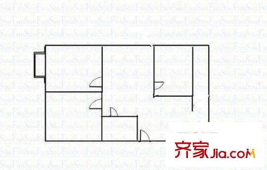 上馬街市公安局宿舍 3室 戶型圖
