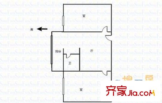 上馬街市公安局宿舍 2室 戶型圖