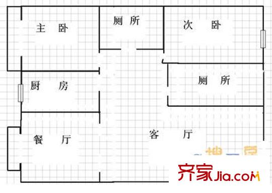 五龍灣山水庭院 2室 戶型圖