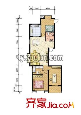 郡宇萬象城戶型圖A西 3室2廳2衛(wèi)