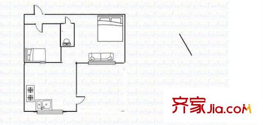 省政府小區(qū) 2室 戶型圖