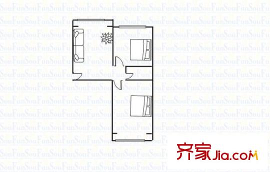 省政府小區(qū) 2室 戶型圖