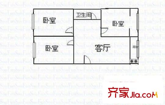 省政府小區(qū) 3室 戶型圖