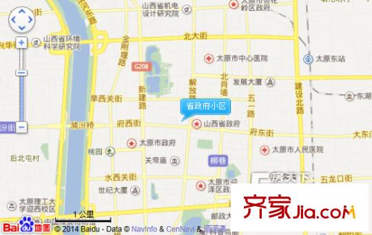 省政府小區(qū)交通圖太原  