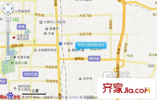 雙塔北路鐵路宿舍交通圖太原  
