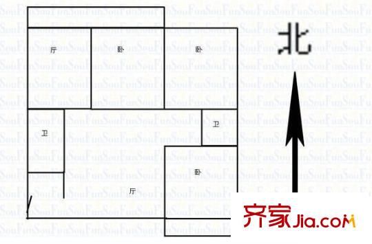 晉瑞苑3室 戶型圖