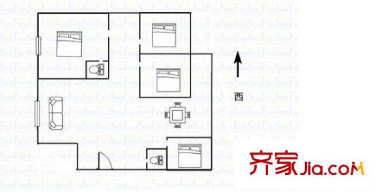 晉瑞苑 4室 戶(hù)型圖
