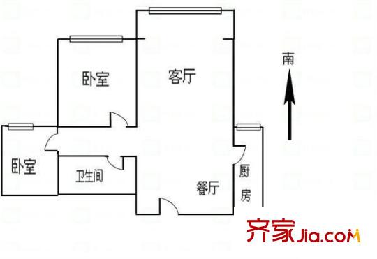晉瑞苑 2室 戶(hù)型圖