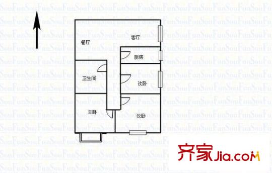 晉瑞苑3室 戶(hù)型圖