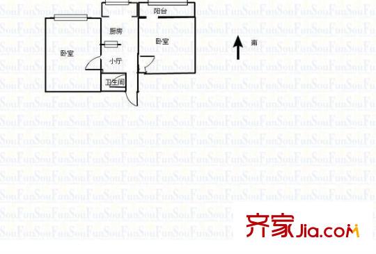 山西日報宿舍 2室 戶型圖