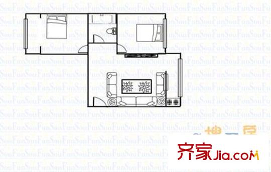 龍城小區(qū) 2室 戶型圖