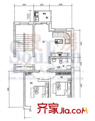 晉福佳園戶型圖b戶型 3室